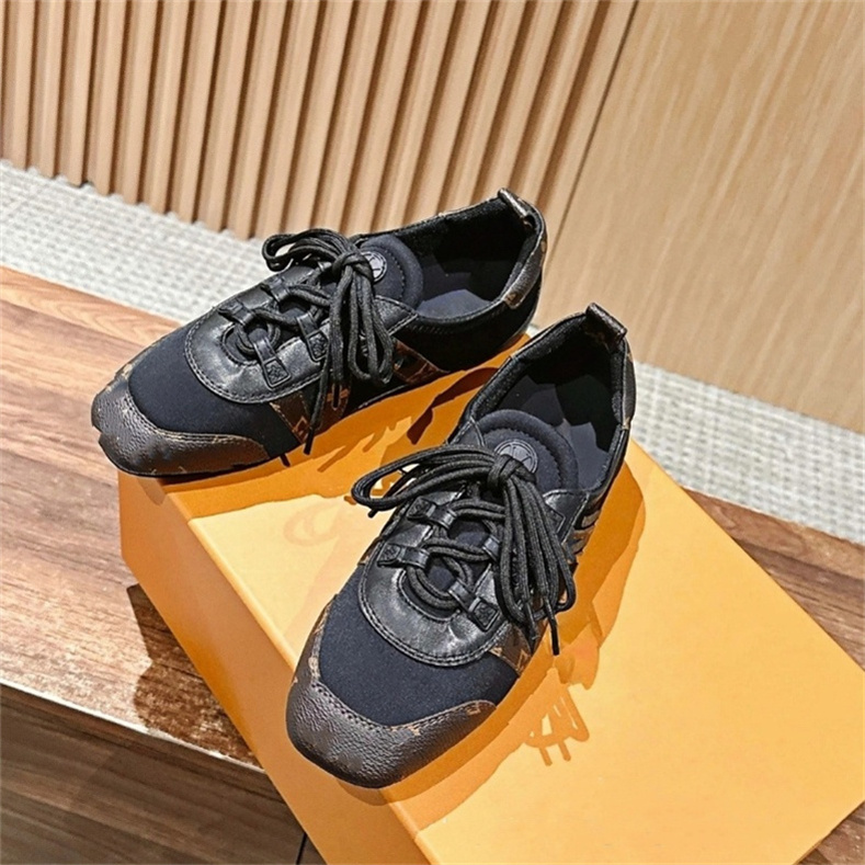 Luxury Designer shoes sneakers Fashionable gats women New style Sneaker Running shoes Vintage leather color blocked versatile Black ballet flats Siz