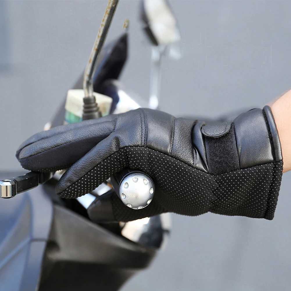 Motorcycle Winter Heated Gloves 12V Thermal Windproof Bike Gloves PU Leather Outdoor Keep Warm Guantes for Snowmobile Motorcycle J2512041-image-1087183726