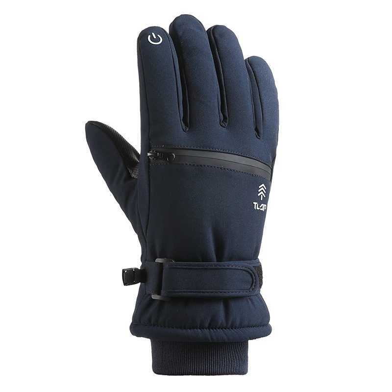 Mens Winter Ski Gloves with Backhand Zipper Pocket Touch Screen Snow Gloves Ideal for Skiing Snowboarding Cycling J251016-image-1080222940