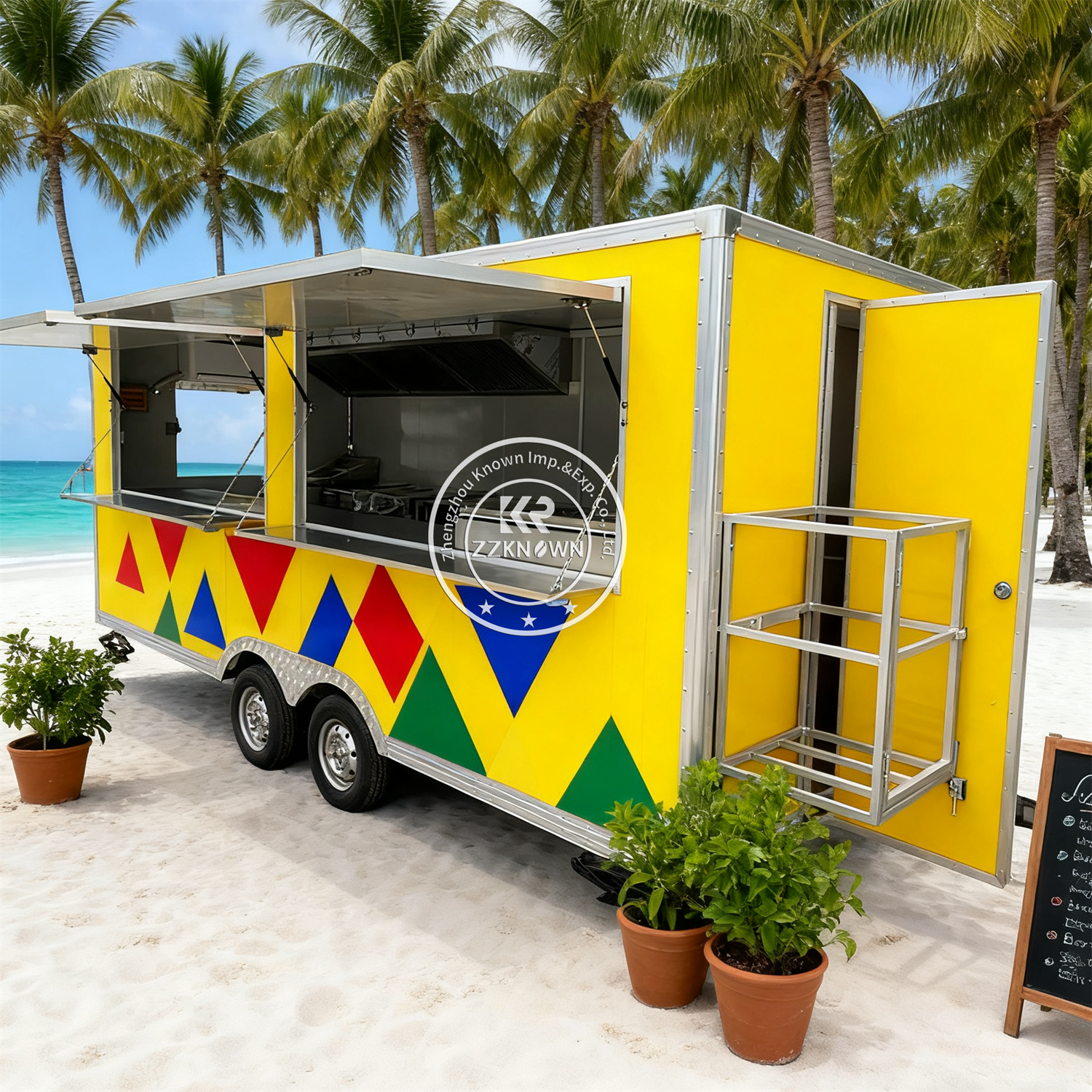 Street Food Trailer Truck Concession Catering Trailer Mobile Restaurant Fully Equipped Hot Dog Food Truck with Full Kitchen-image-1080088796