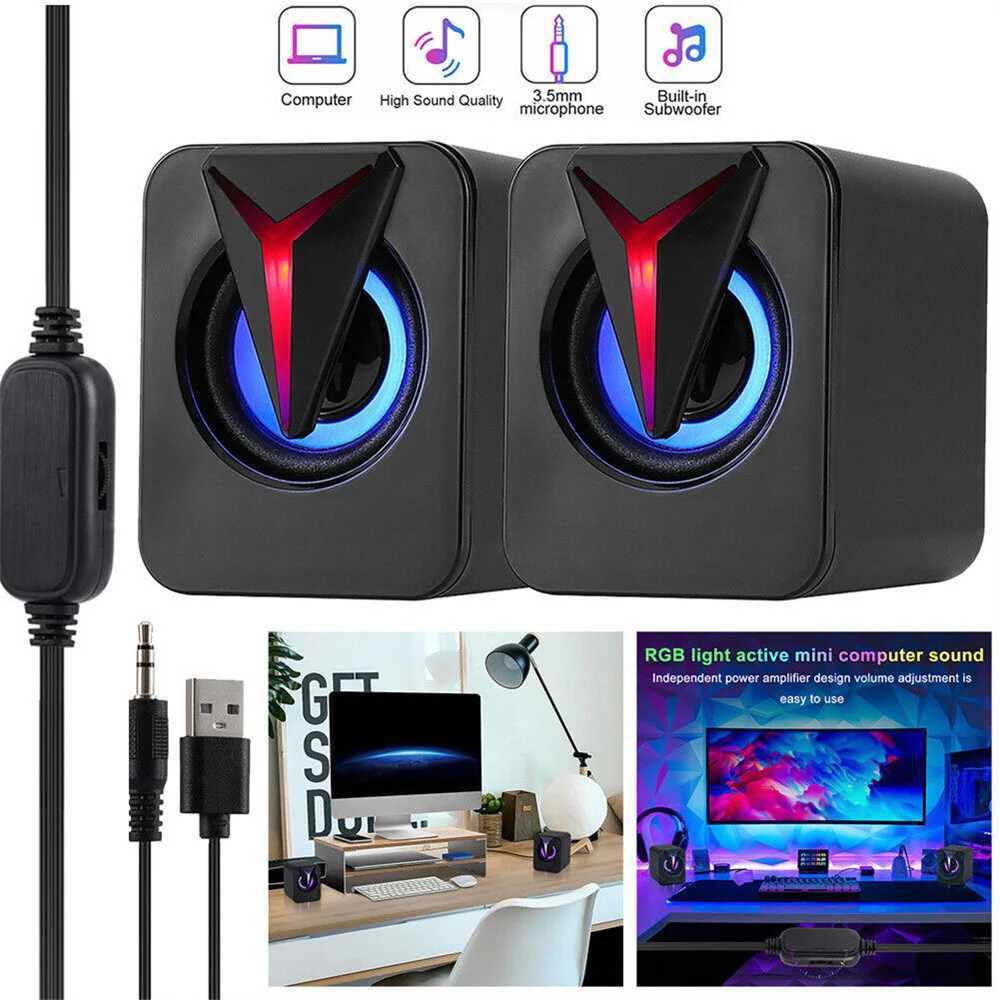 35mm Mini USB Wired Computer Speakers RGB LED Stereo Bass For PC Laptop Desktop J251116-image-1080147590