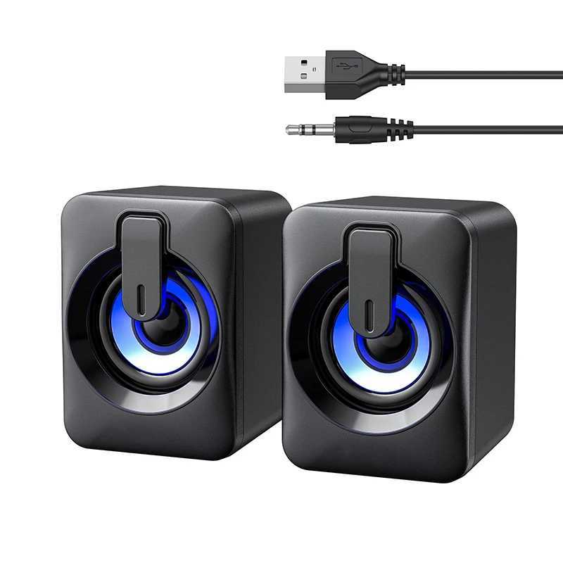 Computer Speakers HiFi Stereo Microphone Audio PC Speaker USB Wired Caixa De Som with LED Light for Desktop Computers PC Laptops J251116-image-1080147558