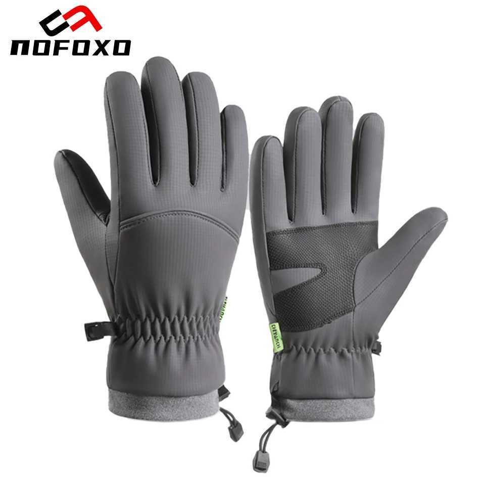 NOFOXO Winter Warm Full Fingers Cycling Gloves Waterproof Ski Touch Screen Fleece Gloves Outdoor Sports Running Motorcycle J251016-image-1080221867