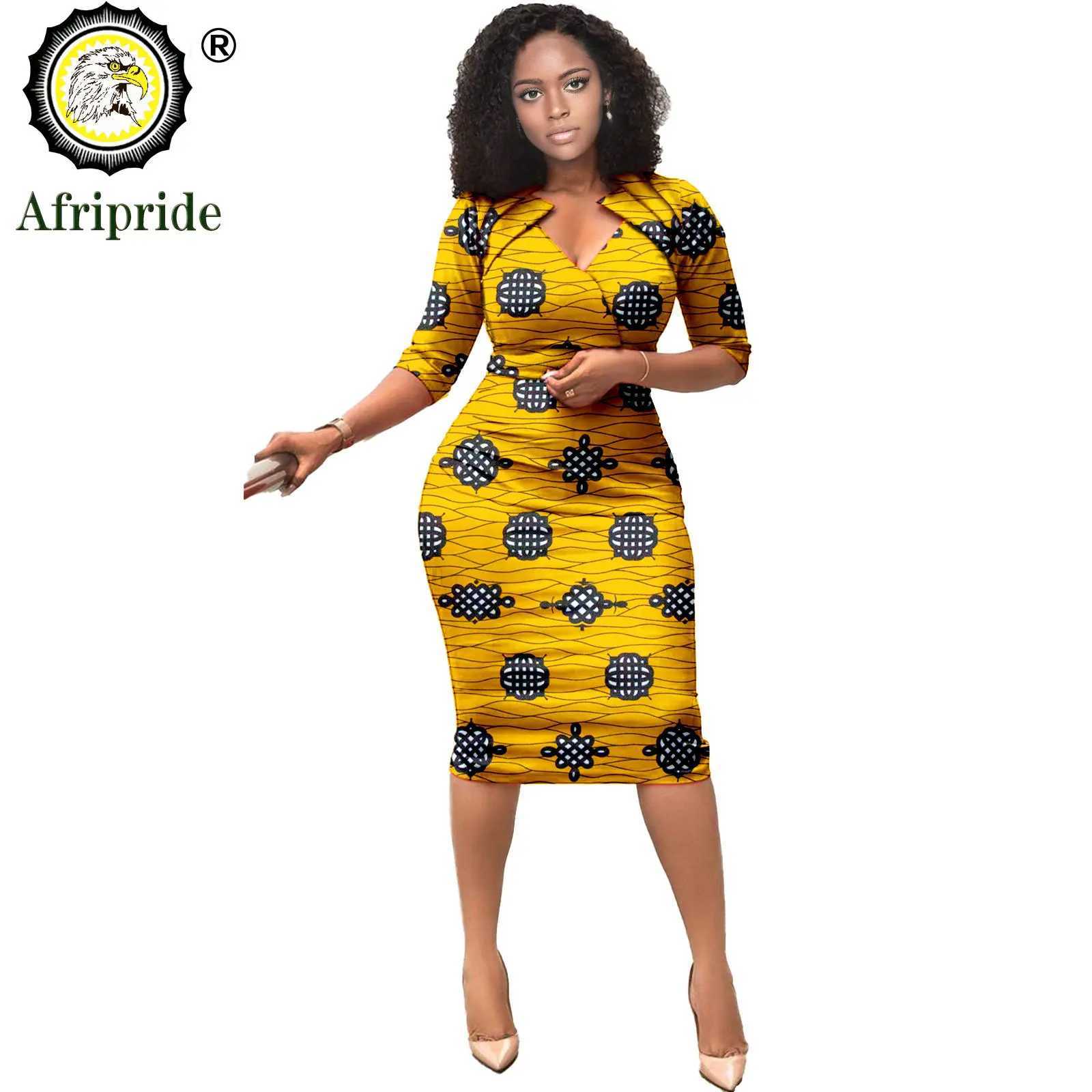 Traditional African Dresses for Women African Dress Women Elegent Trench Vneck Plus Size Midi Dress Bodycon Dress S2125012 W251016-image-1080240987