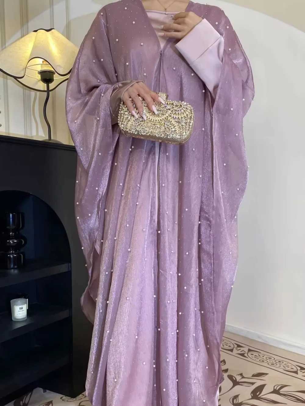 Eid Arab Muslim Party Dress for Women Abaya 2 Piece Set Jalabiya Long Dresses Morocco Kaftan Vestidos Dubai Ramadan Gown Robe W251016-image-1080240884
