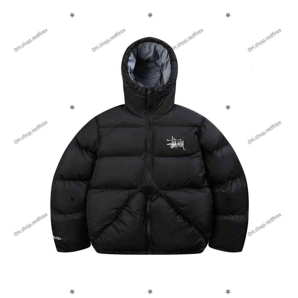 Stussied Down Jacket Designer Puffer Men And Women Down Jackets Coats Peak Purple Unisex Long Sleeve Zipper Stowable Hood Water Stusylies Down Jacke
