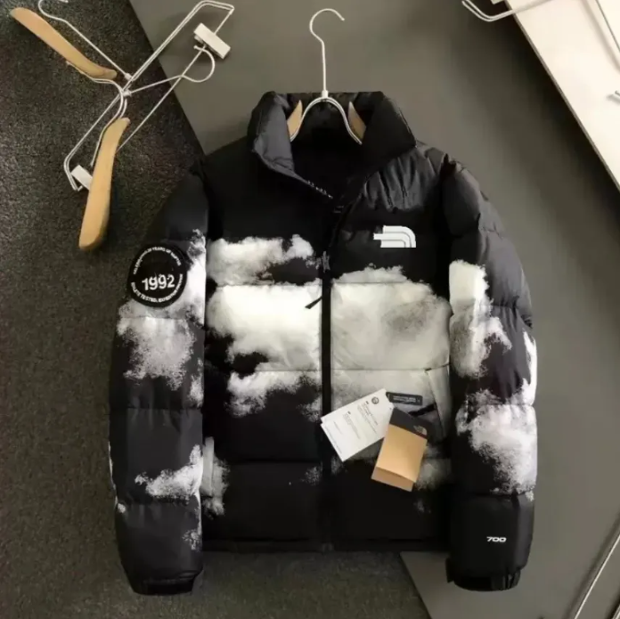 Norther Jacket Faceman Puffer Jacket Coat Jacket Puffer Shorts Women Mens Hooded Parkas Letter Cloud Printing Couple Clothing Windbreaker Thick Coat