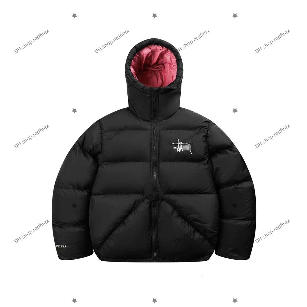 Stussied Down Jacket Designer Puffer Men And Women Down Jackets Coats Peak Purple Unisex Long Sleeve Zipper Stowable Hood Water Stusylies Down Jacke