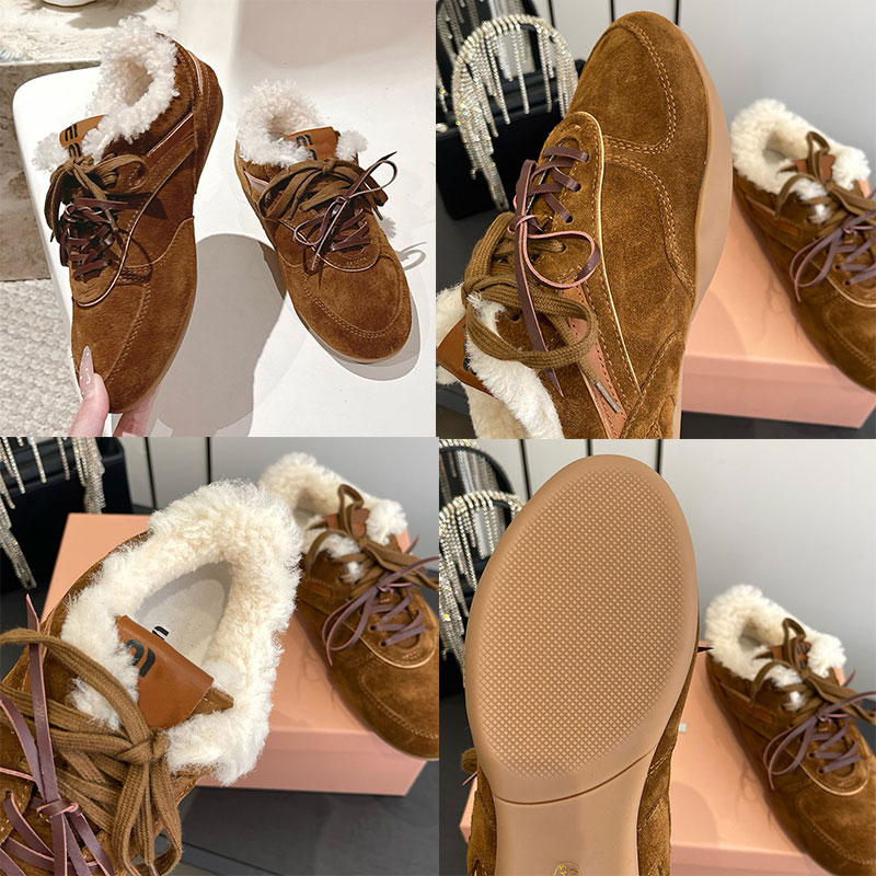 Fashionable Women Gymnasium Sneakers luxurious Womens Designer shearing sneakers Upper with leather inserts Lady brand casual shoelaces With origina