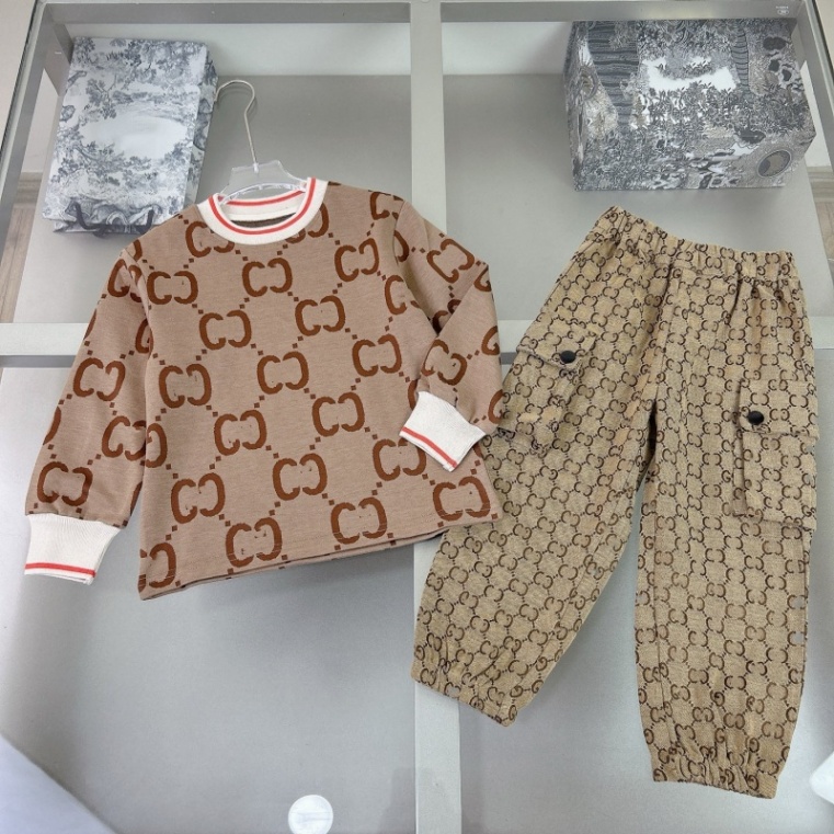 baby lapel sets kids designer clothes kid polo sweater tracksuit top luxury girl boy clothe set son daughter child Christmas birthdays Size 100cm-image-1096289462
