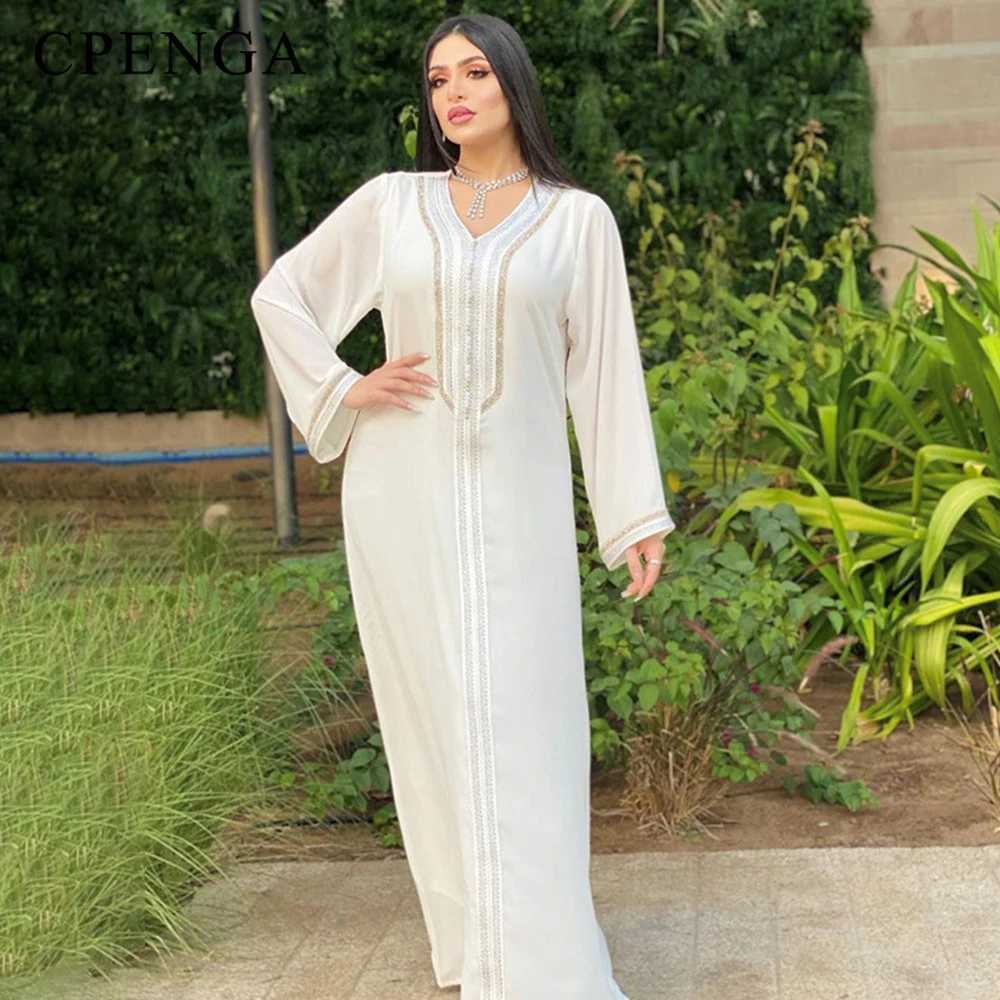 White Kaftan Dubai Abaya Turkey Muslim Dress Islam Abayas Dresses for Women Robe Djellaba Caftan Ensemble Femme Musulmane W251016-image-1080241475