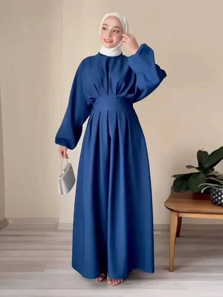 Ramadan Linen Abaya Dubai Turkey Islam Muslim Modest Dress Kaftan Prayer Clothes For Women Ka Robe Arabe Femme Musulmane W251016-image-1080239259