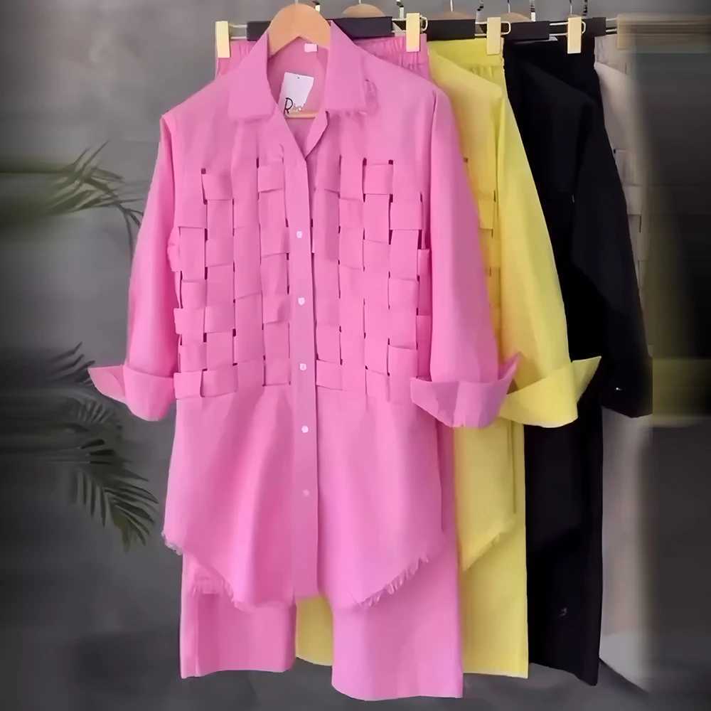 Two 2 Piece Pant Sets Women Outfit Hollow out Shirt for Women African Dresses 2025 Fashionable Casual Set Dames Africa Clothing W251016-image-1080241270
