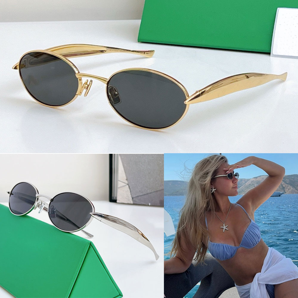 Sardine Oval Sunglasses womens designer metal frame sunglasses BV1386S leisure drive beach outdoor goggles high quality UV400 Protection
