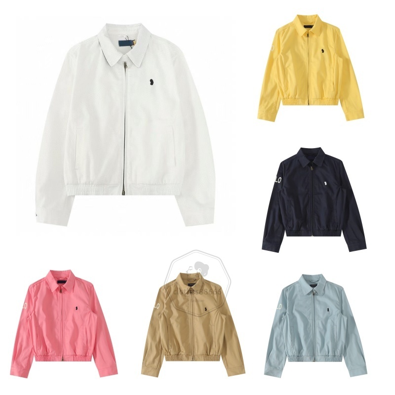 Womens Polos Jacket Designer Classic Lapel Neck Jackets Brand Embroidery Pure Cotton Women Coats High-quality Twill Fabric Washed Autumn Winter Whit