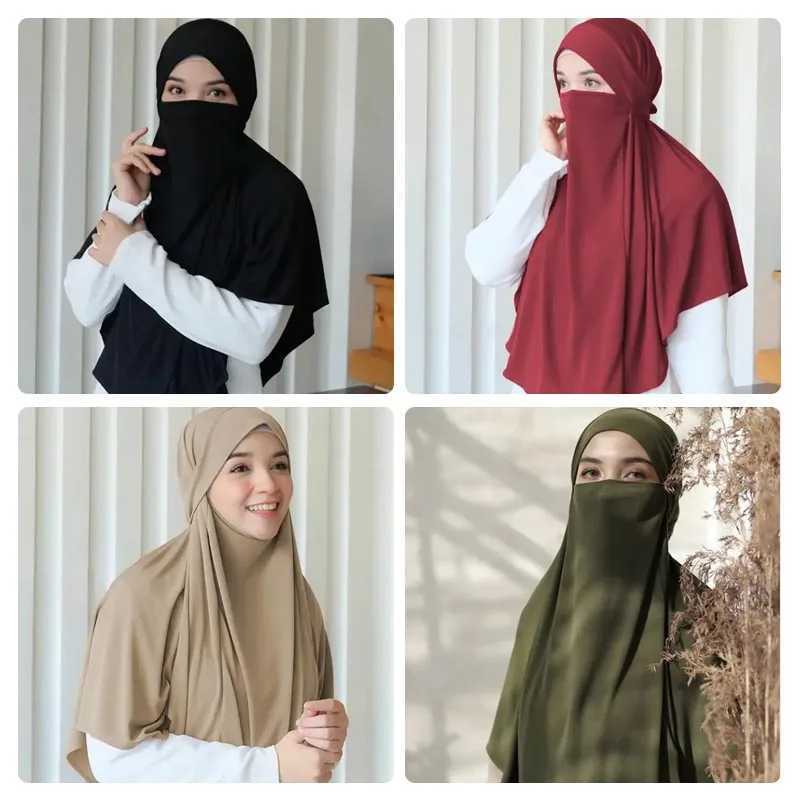 Large Plain Muslim Ethnic Scarf Women Hijab Islamic Muslim Hijab Instant Turban Arabic Scarfs Khimar HeadwrapsFRNT56CMBK90CM W251016-image-1080241341