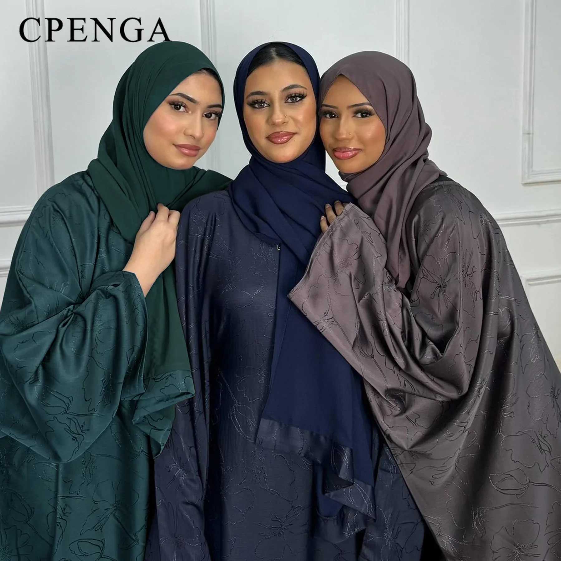2 Piece Muslim Outift Sets for Women Ramadan Dubai Hijab Abaya Dress Islamic Party Kaftan Robe Elegant Turkey Gown 2025 W251016-image-1080241350