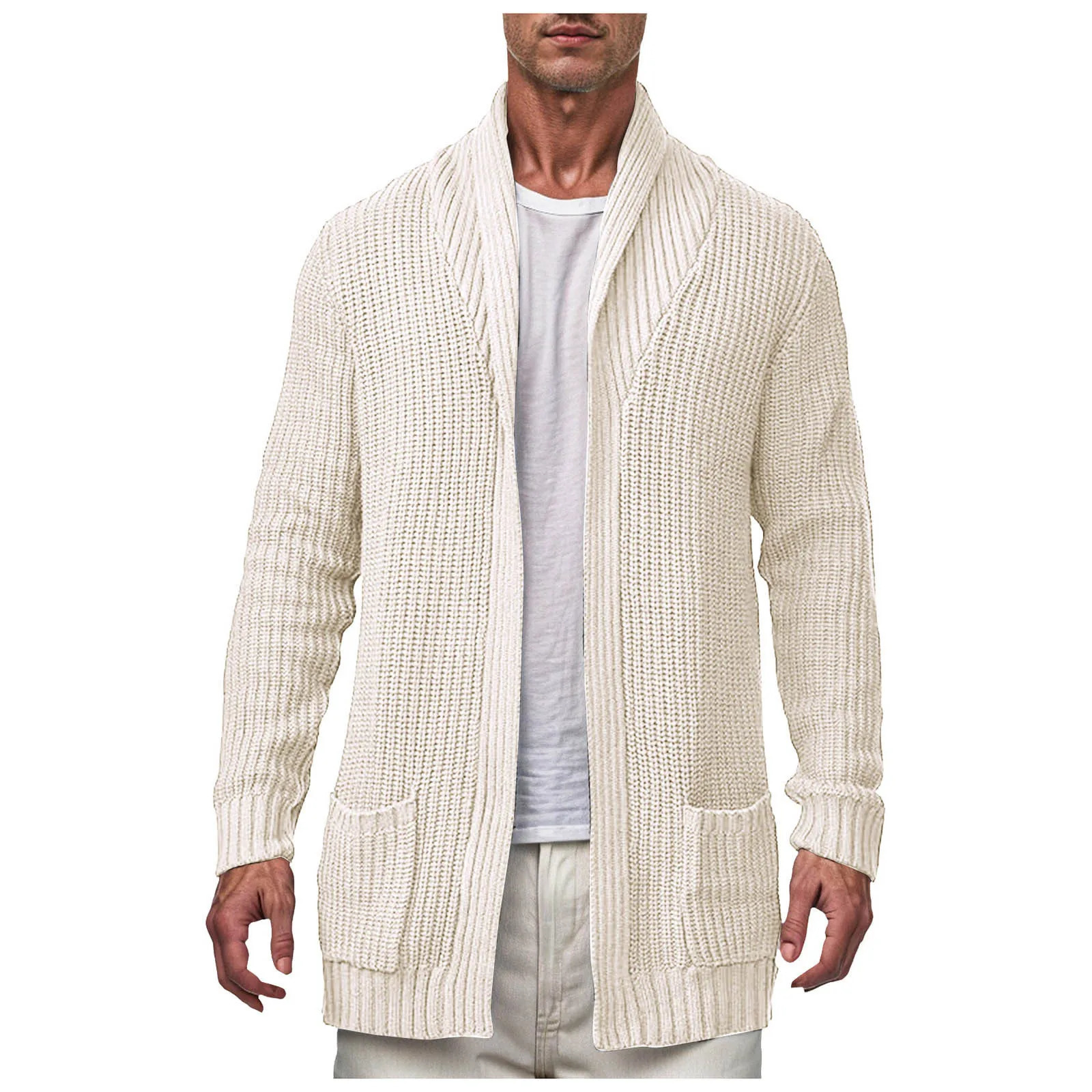 MenS Winter Simple Solid Color Soft Knitted Cardigan Long Sleeved Slim Long Sweater Coat Temperament Outwear Knitted Coat 251016BJ