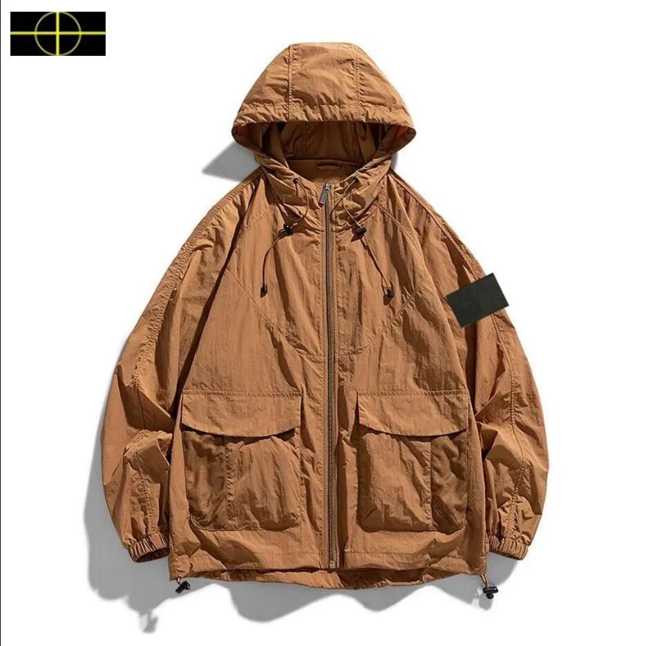 Stone Designer High Quality Jackets Badge Coat Summer Windbreaker Men Colorful Raincoat Outerwear Lightweight Hoodie Waterproof Jacket For Autumn An