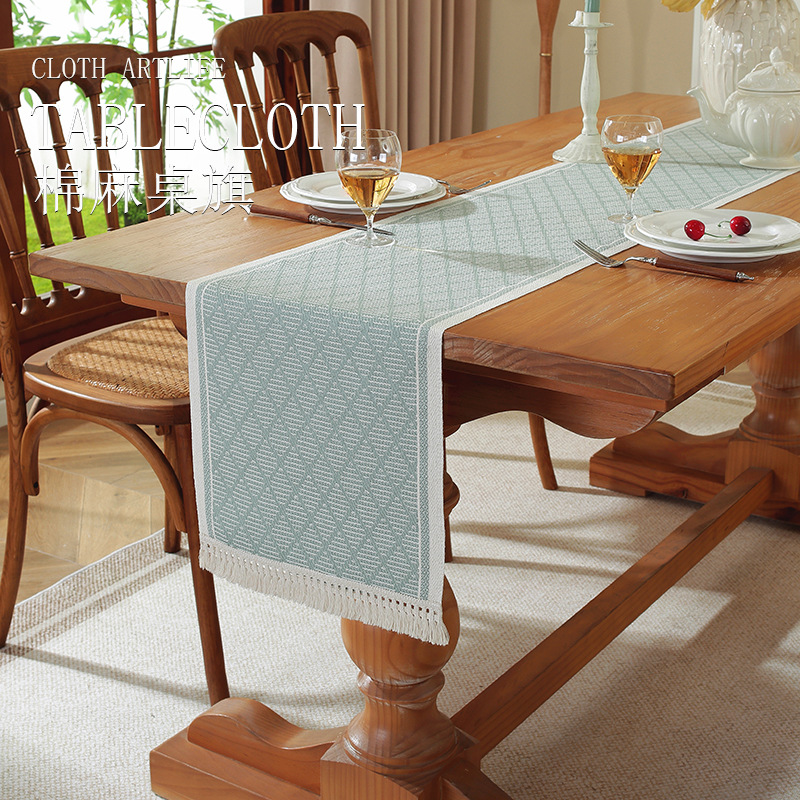 Table runner, simple placemat, high-end tablecloth, drawer cabinet, TV cabinet, coffee table, long towel, tea set, dining table CTSX01-image-1080333428
