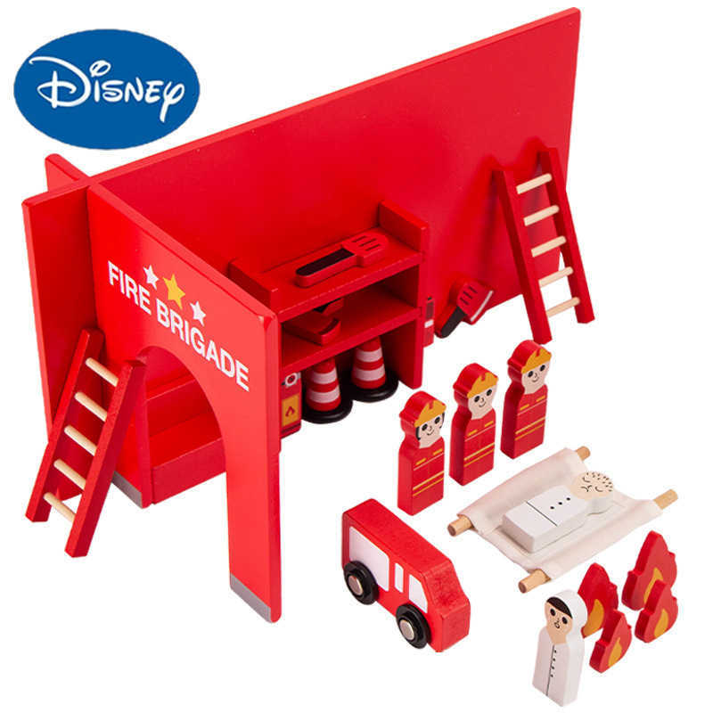 Disney Childrens Pretend Play Toy Set 3D Firefighter Role Play Fire Rescue Early Education Wooden Toys for Toddlers H251018-image-1080475272