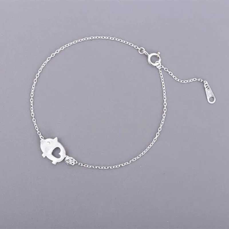 Exquisite Creative Handmade 925 Sterling Silver Jewelry Bracelets Drawing Small Cute Pig Lovely Female Hollow BraceletsL251018 H260128-image-1093495956