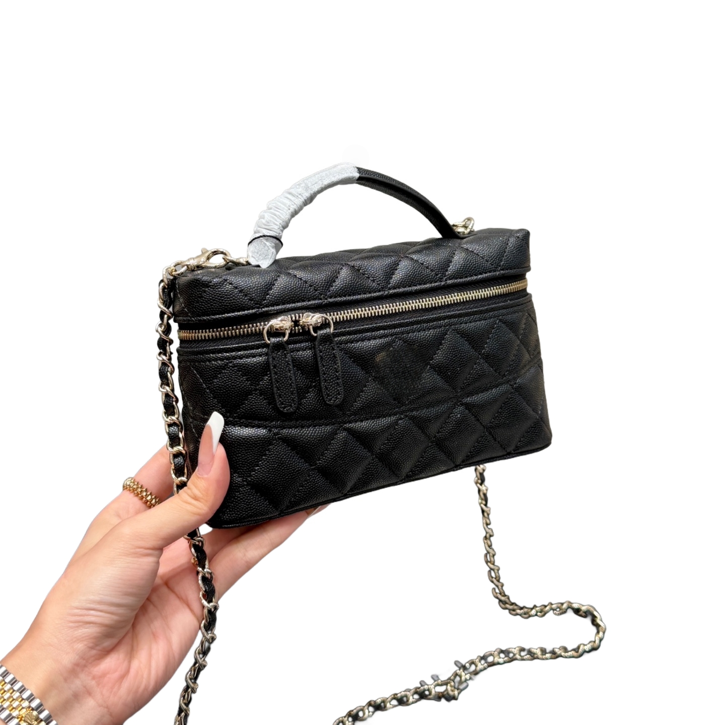 Designer Caviar Handbag, High Quality Leather Crossbody Bag, Bento Bag, classic square flap bag, mini handbag, zipper seal chain bag, exquisite ladi