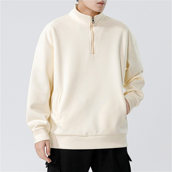 H237 Turtleneck Sweatshirt for Men Autumn and Winter Thickened Loose Trendy Solid
