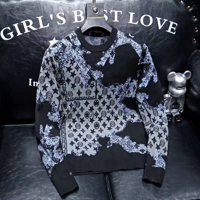 Autumn and winter new presbyopic letter Jacquard lazy relaxed round neck sweater for men and women with the same sweater S-4XL33