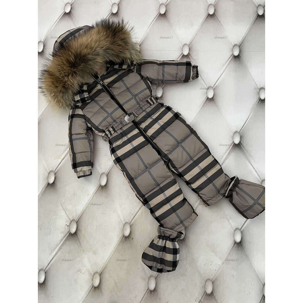 Top newborn Down jumpsuits winter infant bodysuit designer toddler clothes Fur hat collar baby romper A378X11N304-image-1080440918