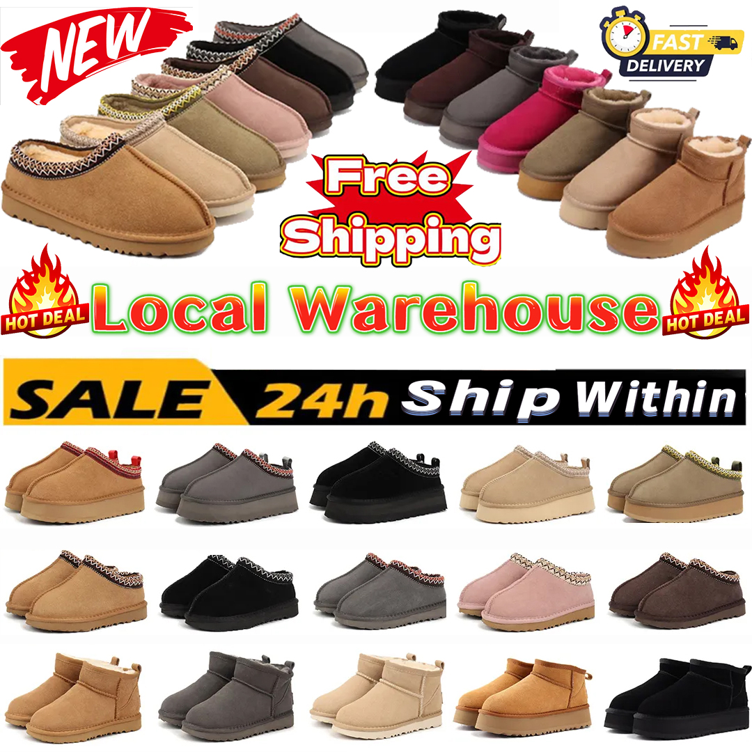 Free Shipping Tasman Slippers Tazz mustard seed Chestnut Sand Fur Slides Sheepskin Classic Ultra Mini Platform Boots Fashion Winter Women Men Sli-image-965916133