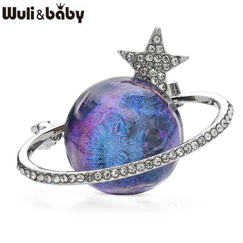 Wibaby Charming Earth And Star Brooches For Wen Men Lovely Rhinestone Blue Planet Off Party Brooch Pins GiftsW251018-image-1080522726