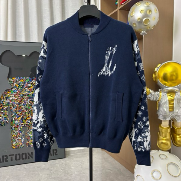 2026 spring and summer new fashion jacquard round neck sweater women's men's same trend high street long-sleeved coat k7575