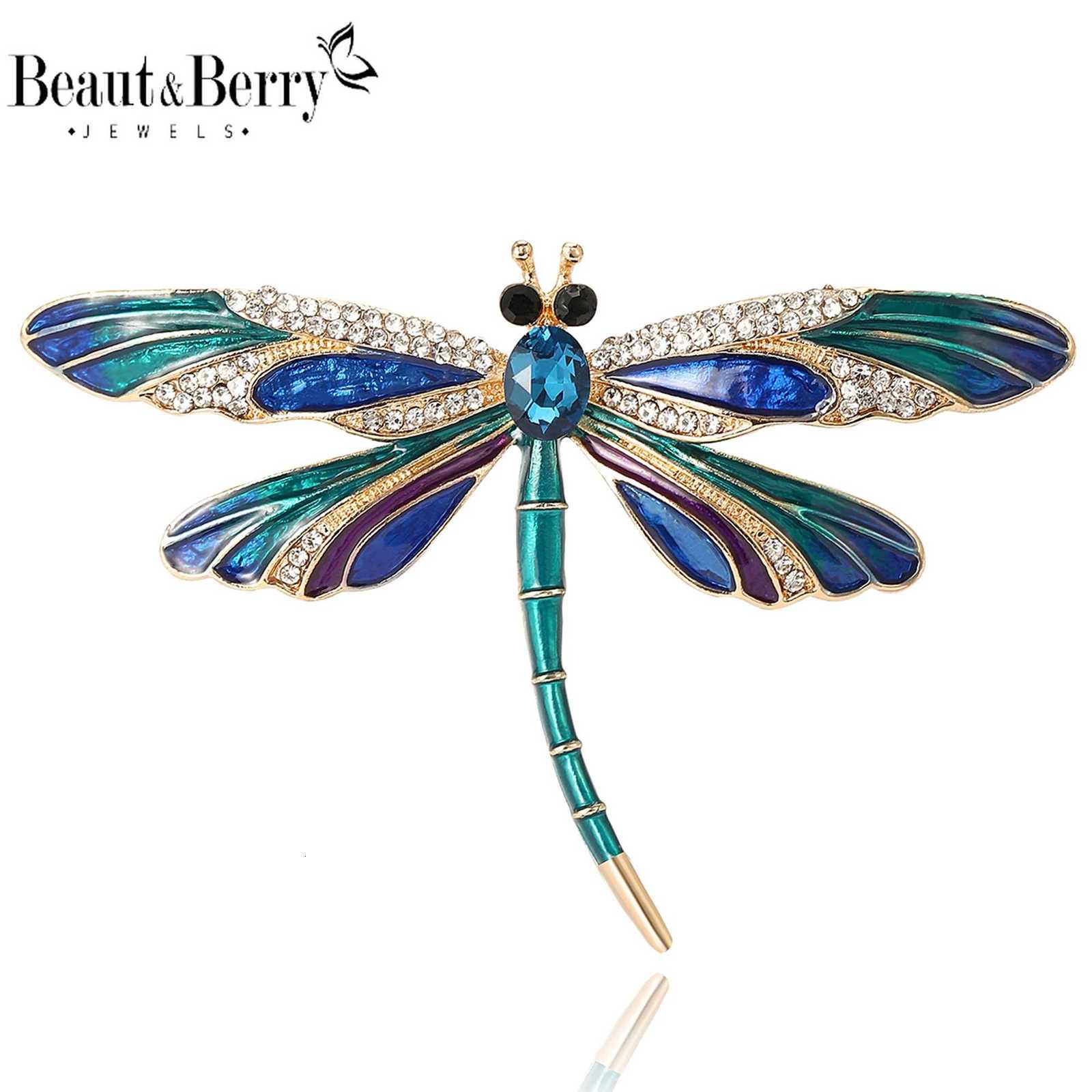 BeautBerry Enamel Rhinestone Dragoy Brooches for Wen Unisex Insect Pins Casual Party Accories Gifts Friends DecorationW251018-image-1080522408