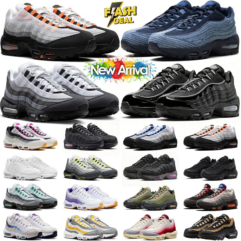 Chaussures de créateurs pour hommes en cours d'exécution Sneaker 95 95s Denim Vivid Purple Obsidian Brevet Bleu Gris Jewel Cactus Fleur Sports de