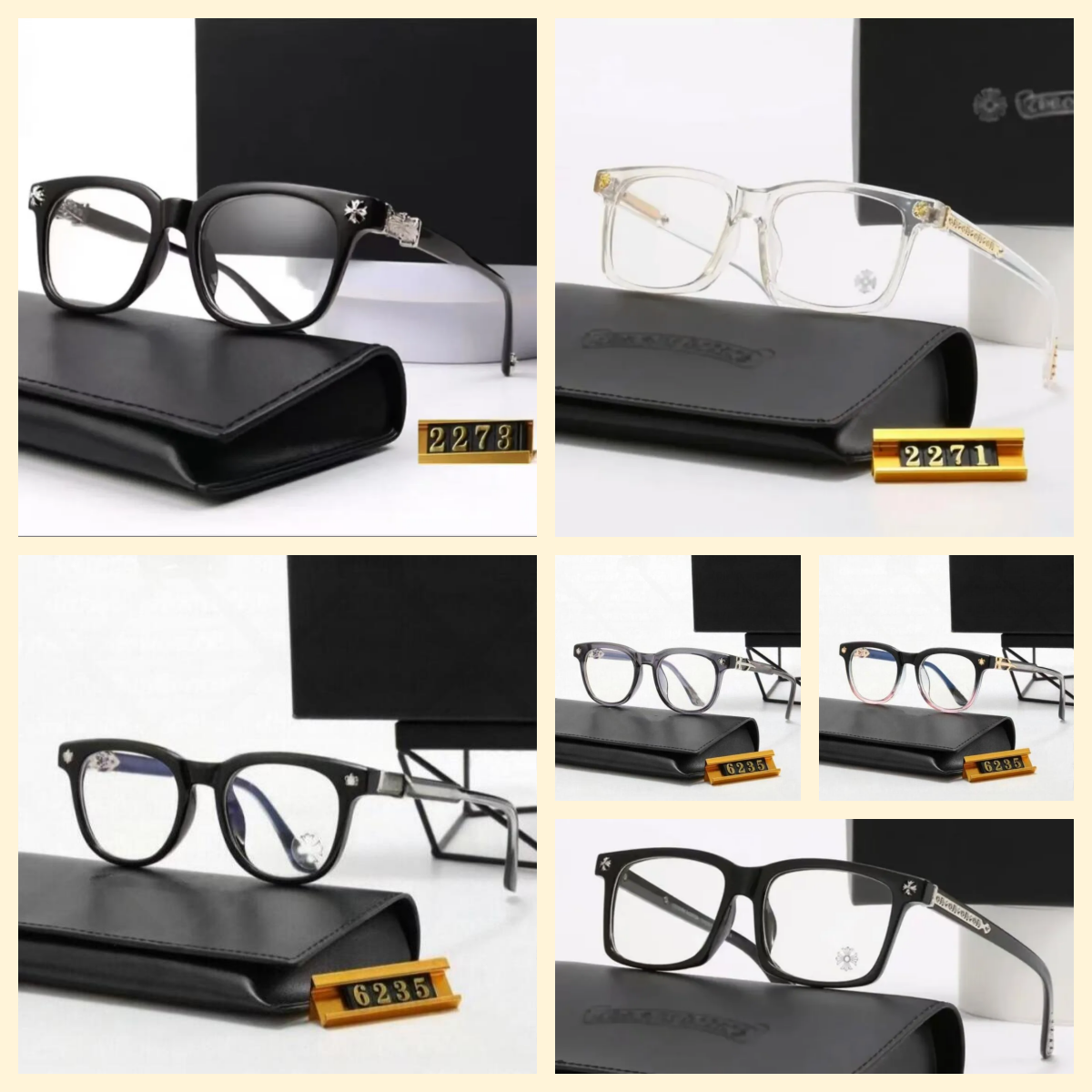 2271 Chrome glasses Designer Sunglasses Unisex Cross Sunglasses Luxury American style Designer Glasses glasses Frames Men Fashion Plate Eyeglass