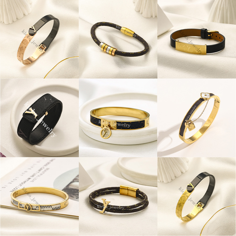 Bracelets de créateurs bracelets en cuir classiques bracelets de lettres bracelets de créateurs vêtements quotidiens cadeaux d'anniversaire décor
