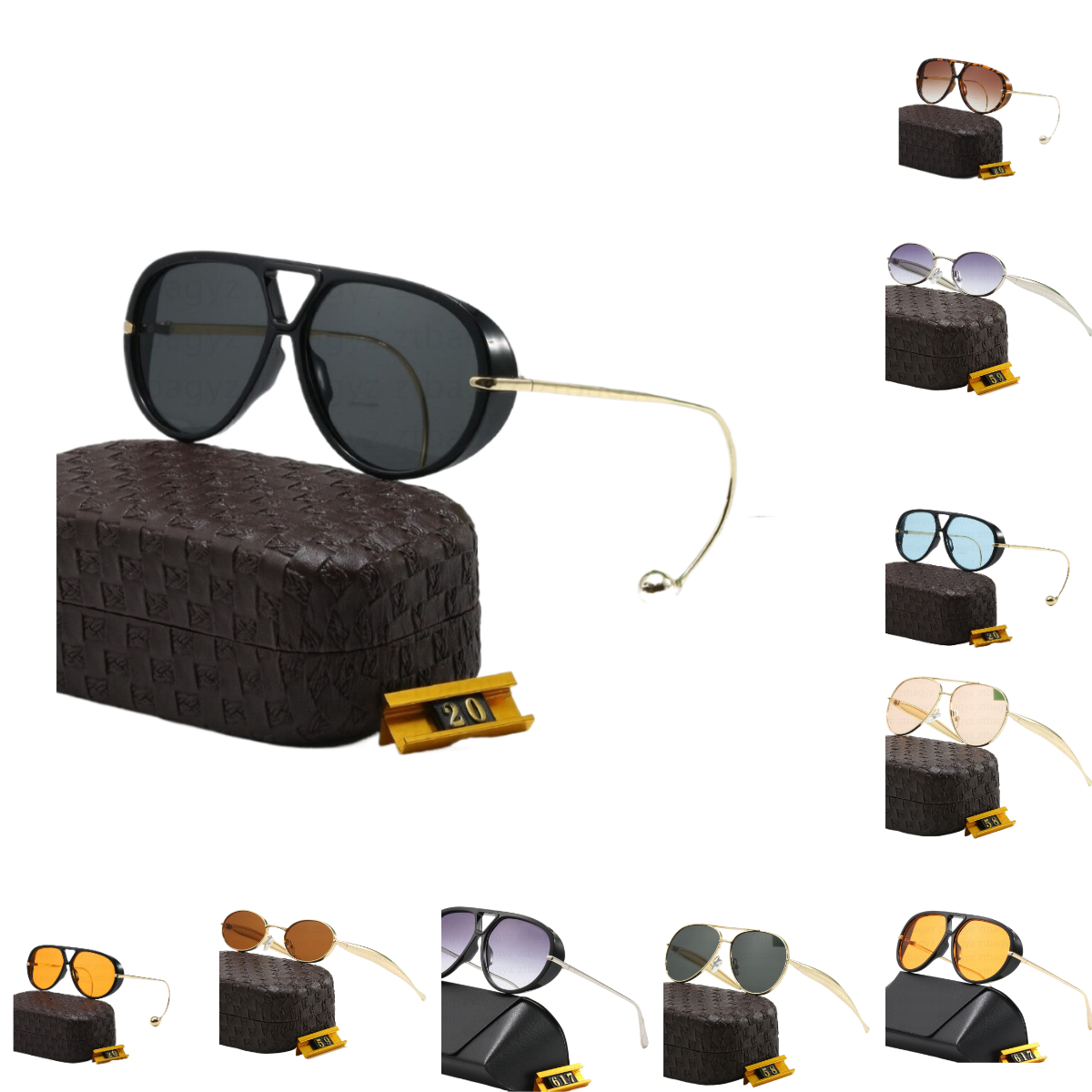 Wholesale mens Sardine Pilot Sunglasses for women Metal mirror legs classic oversized glasses bv13861273 cat eye sunglasses original box