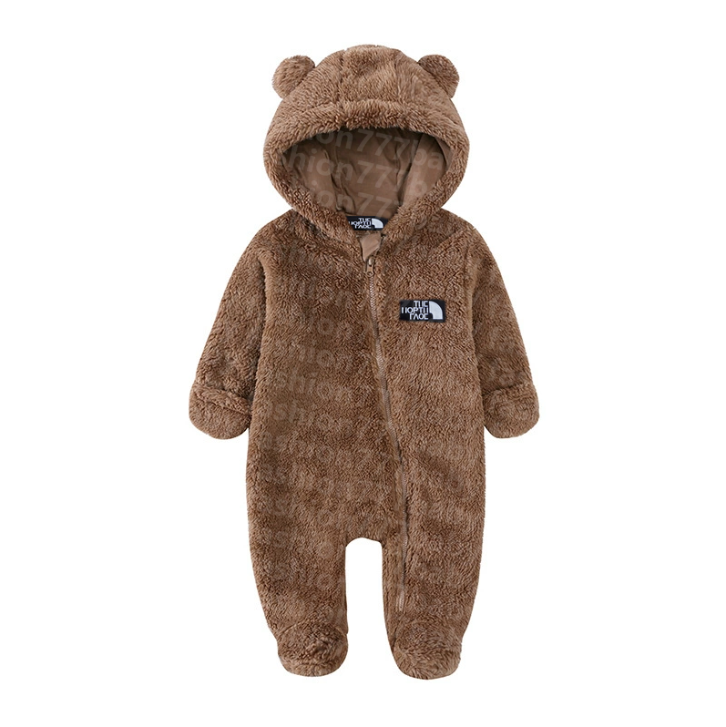 kids Designer flannel Rompers autumn winter newborn fashion baby boy girl Plush sweater clothes Jumpsuits