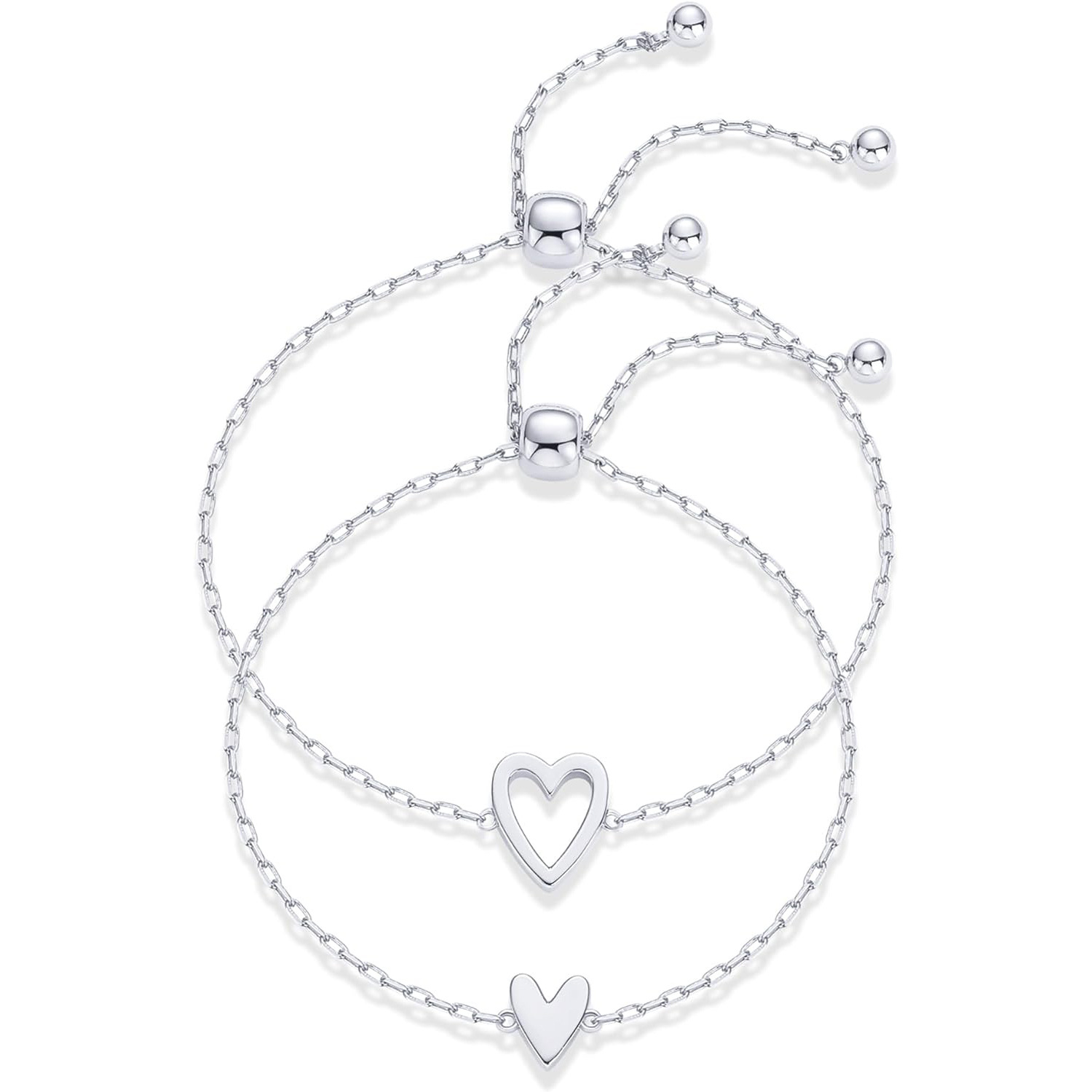gold luxury designer jewelry love silver bracelet Plated Adjustable Matching Bracelets for Women Heart Charm and Friendship ins Styles 10A