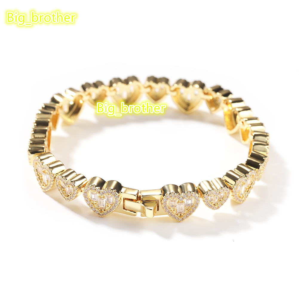 UWIN – Bracelet en forme de cœur à 2 rangées, colliers d'amour pour femmes, cadeau de saint-valentin pour filles, bijoux Hip Hop