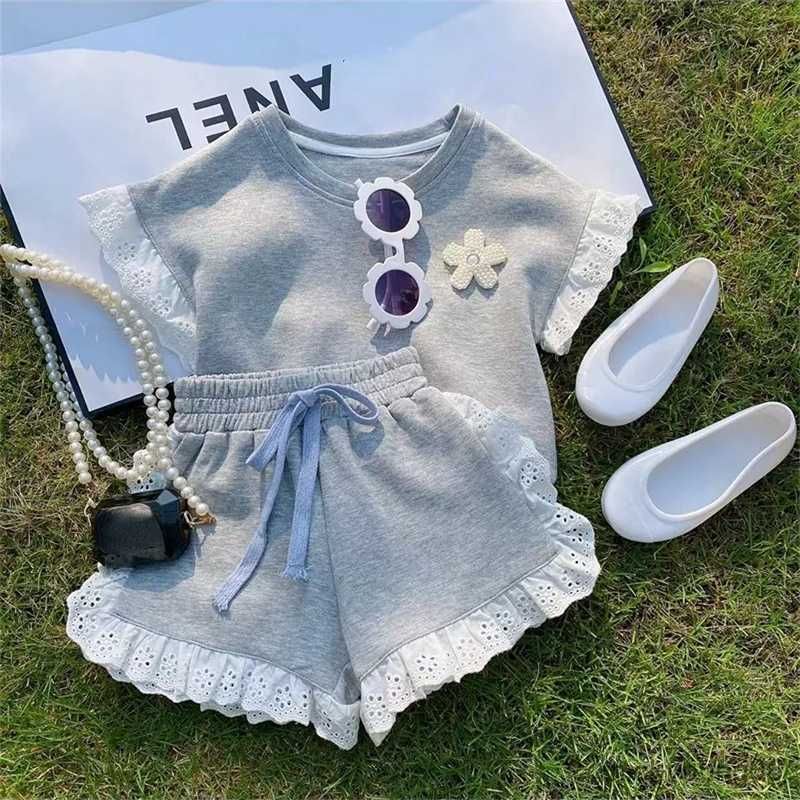 K562 Clothing Sets Girls Summer T-shirt and Shorts New Short Sleeve Children Casual Clothes Suits Toddler Girl Kids Sportswear-image-1080772082