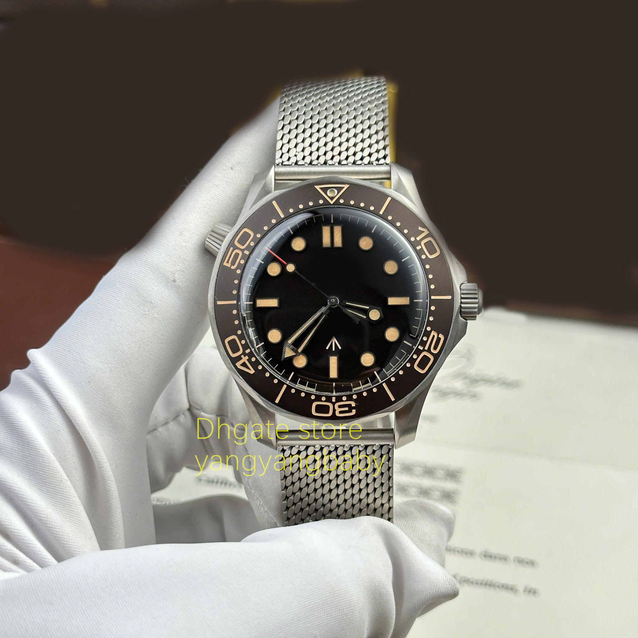 Top-quality New box papers VSF 42mm James Bond 007 No Time To Die Titanium 8806 movement Automatic Waterproof sapphire MEN Wristwatch