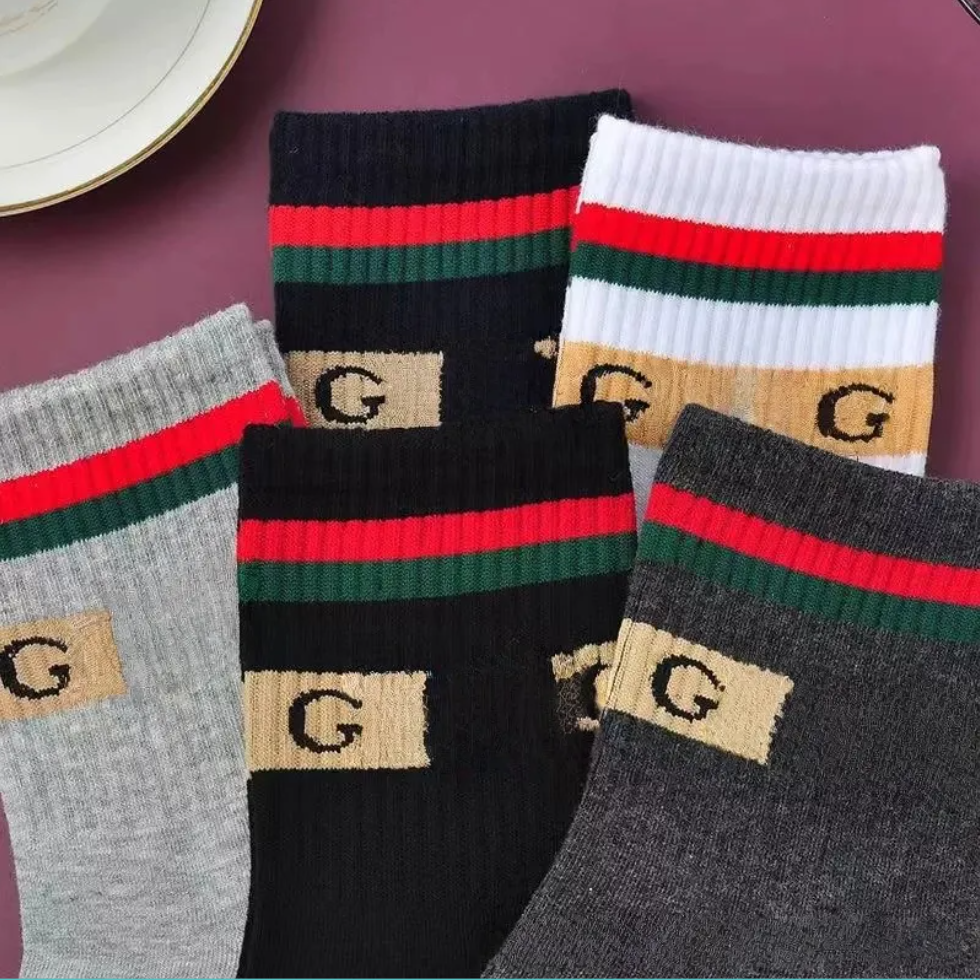 Designer Men's Sports Socks Men's and Women's Luxury Brand Classic Letter Printed Pure Cotton Breathable Juice Absorbing Sweat Socks