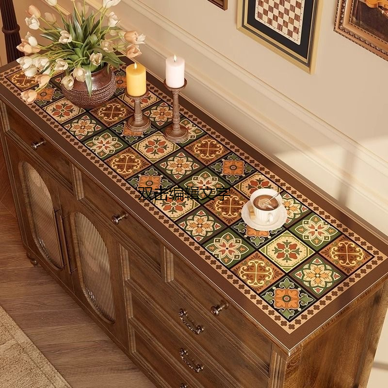 TV Tablecloth, Side Cabinet, Long Mat, Table Mat, Cover Cloth, High-grade Waterproof and Oil-proof Leave-in ERY2-image-1080862275