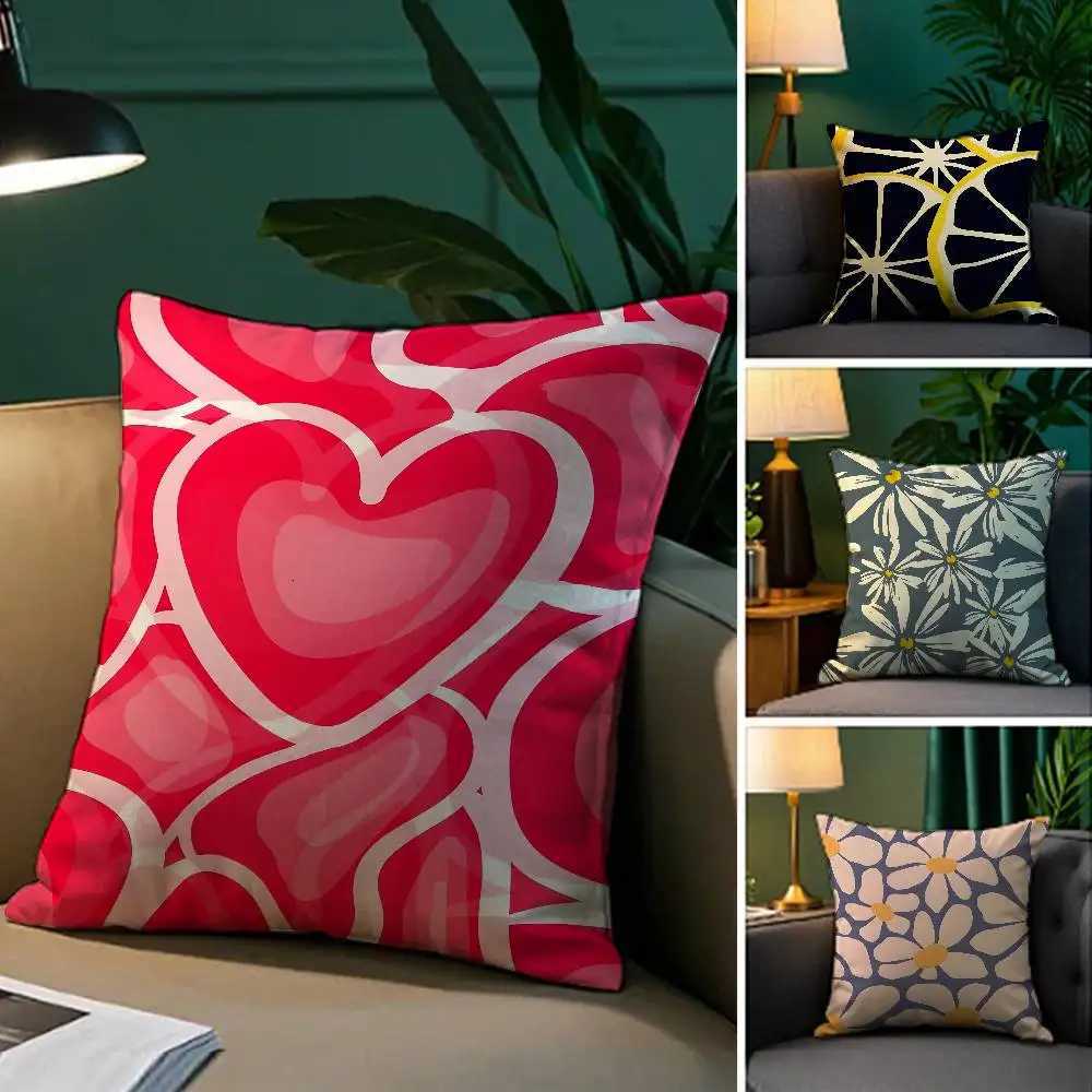 INS Fashion Love Flowers Case Plush Fabric Soft case Double Sided Print Sofa Cushion Cover Throw H251021-image-1080929250