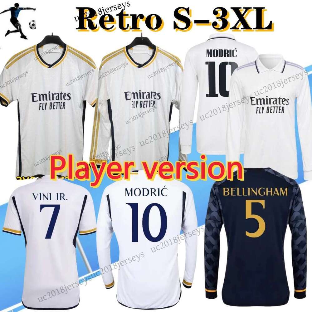 Version du joueur Rétro 2021 2022 2023 2024 Maillots de football classiques Benzema Marcelo Bale Sergio Ramos 21-24 Madrids CRonaldo à domicile 3
