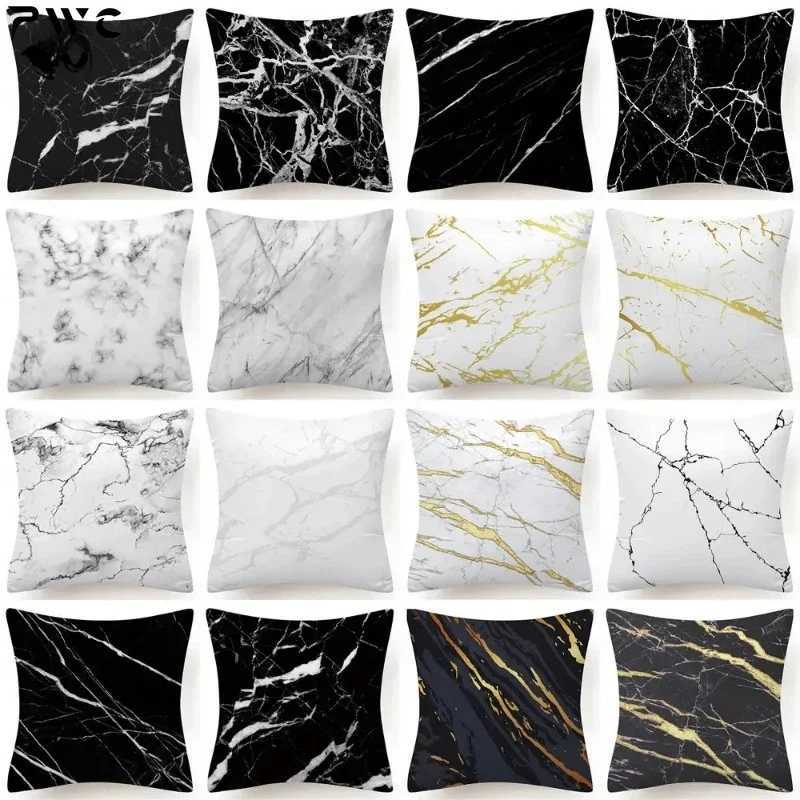 Black and White Marble Abstract Cover Home Decoration Sofa Cushion Cover Farmhouse Cover Home Decor H251021-image-1080927173
