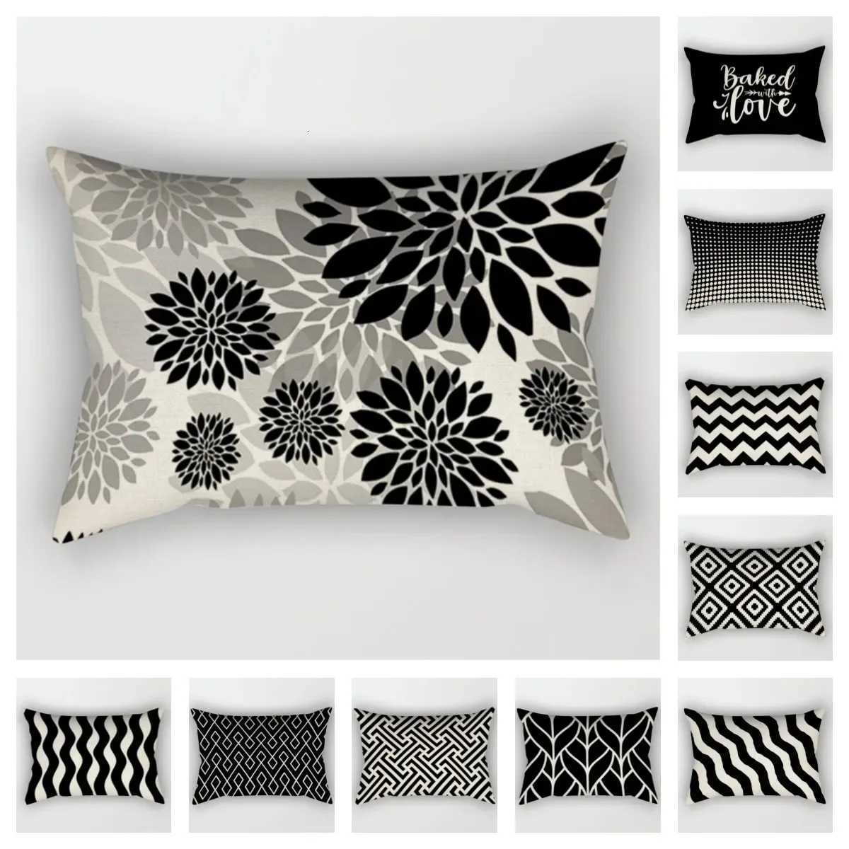 Geometric Black case Living Room Sofa Cushion Cover case Waist Home Decoration H251021-image-1080926513