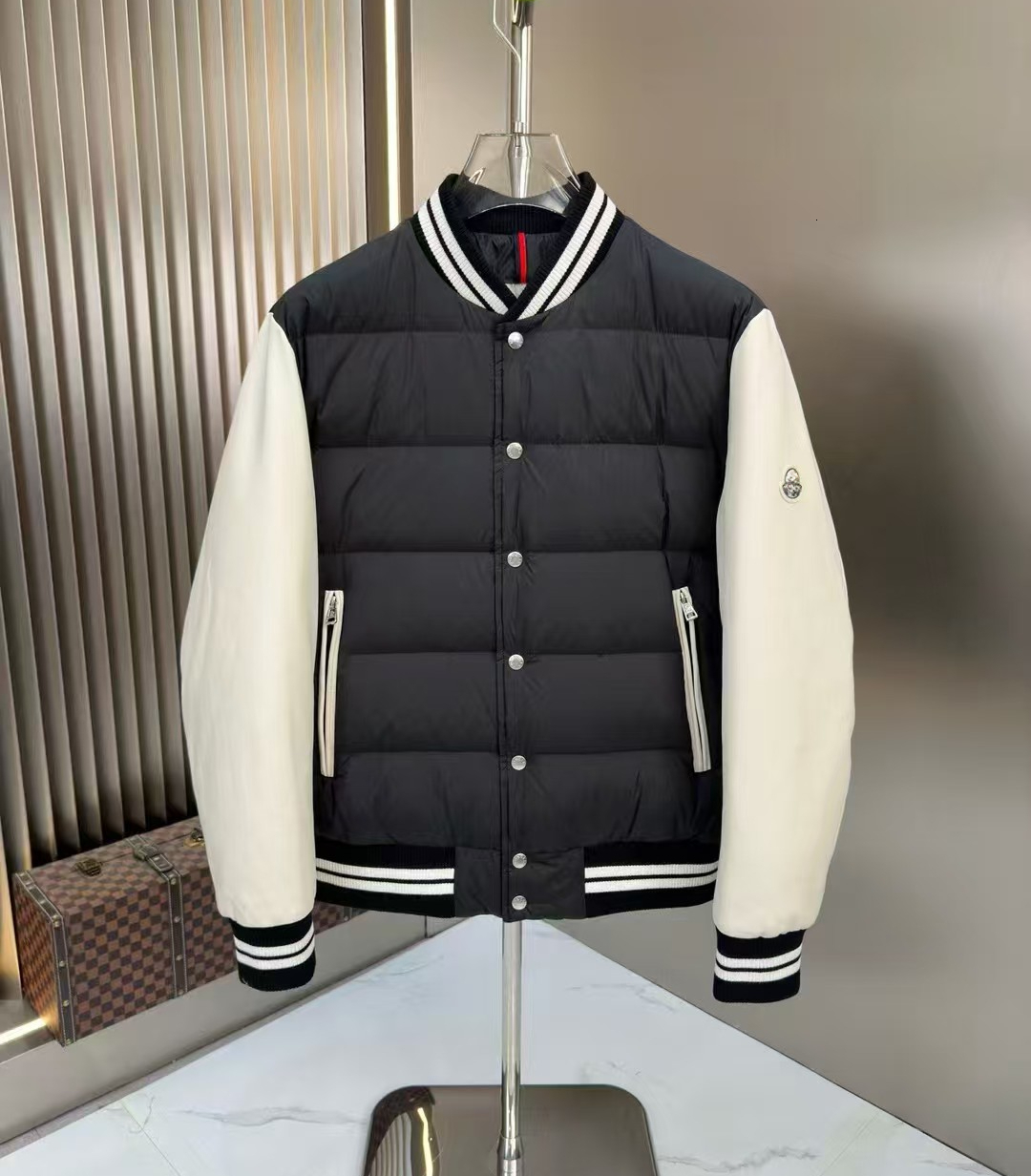 Designer hiver nouvelle arrivée doudoune doudoune avec manches à panneaux en cuir mode avant style extérieur avec logo signature